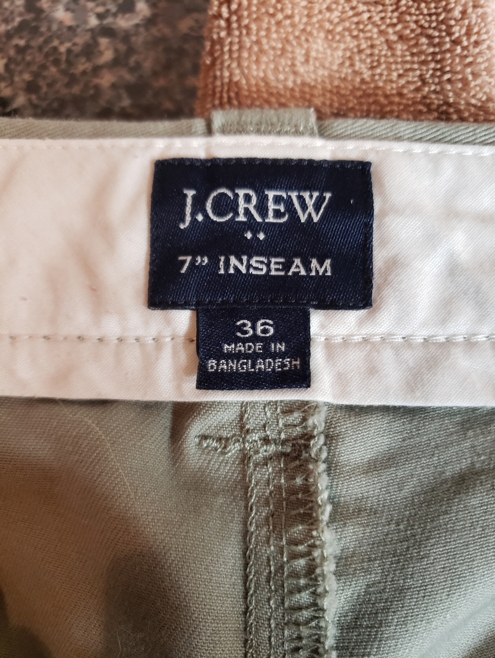 J.Crew Men 36 Olive Green 7in Inseam Shorts New No Tags - Picture 2 of 4
